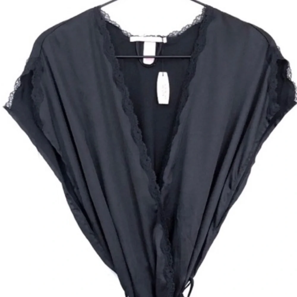 Victoria’s Secret Black Satin Robe